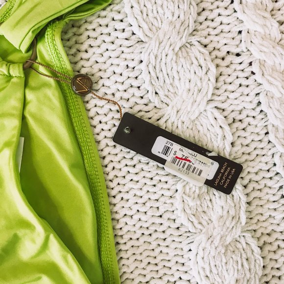 Vitamin A Green Bandeau & Bikini Bottoms Set NWT S - Picture 6 of 11